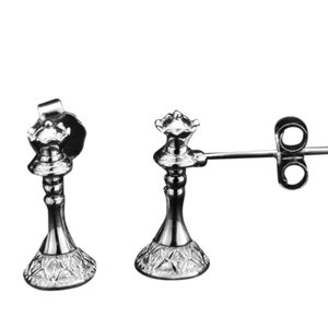 Queen Stud Earrings, Silver - Bella Mayford