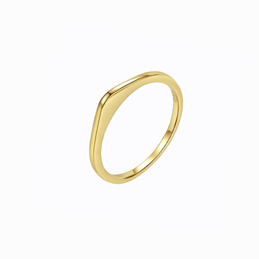 Gold Point Stacking Ring, 14ct Gold Plated