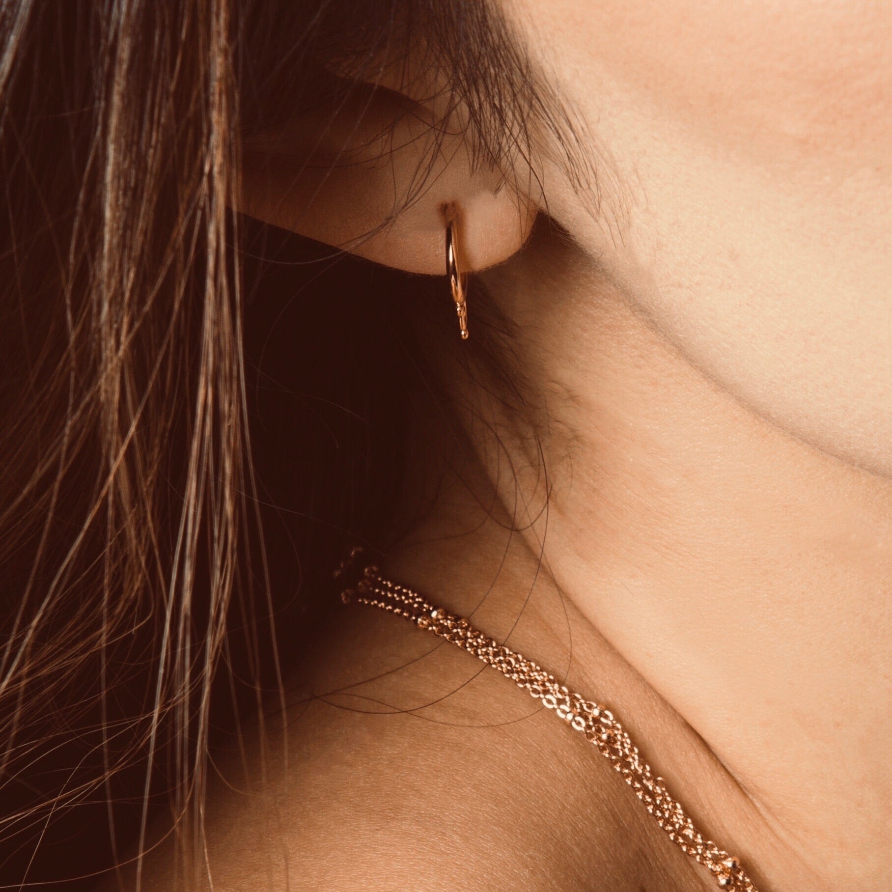 Bohéme Mini Hoop Earrings, Rose Gold - Bella Mayford