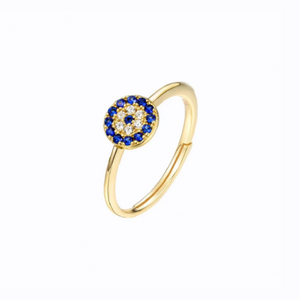 Protection Gemstone Ring, 14K Gold Plate
