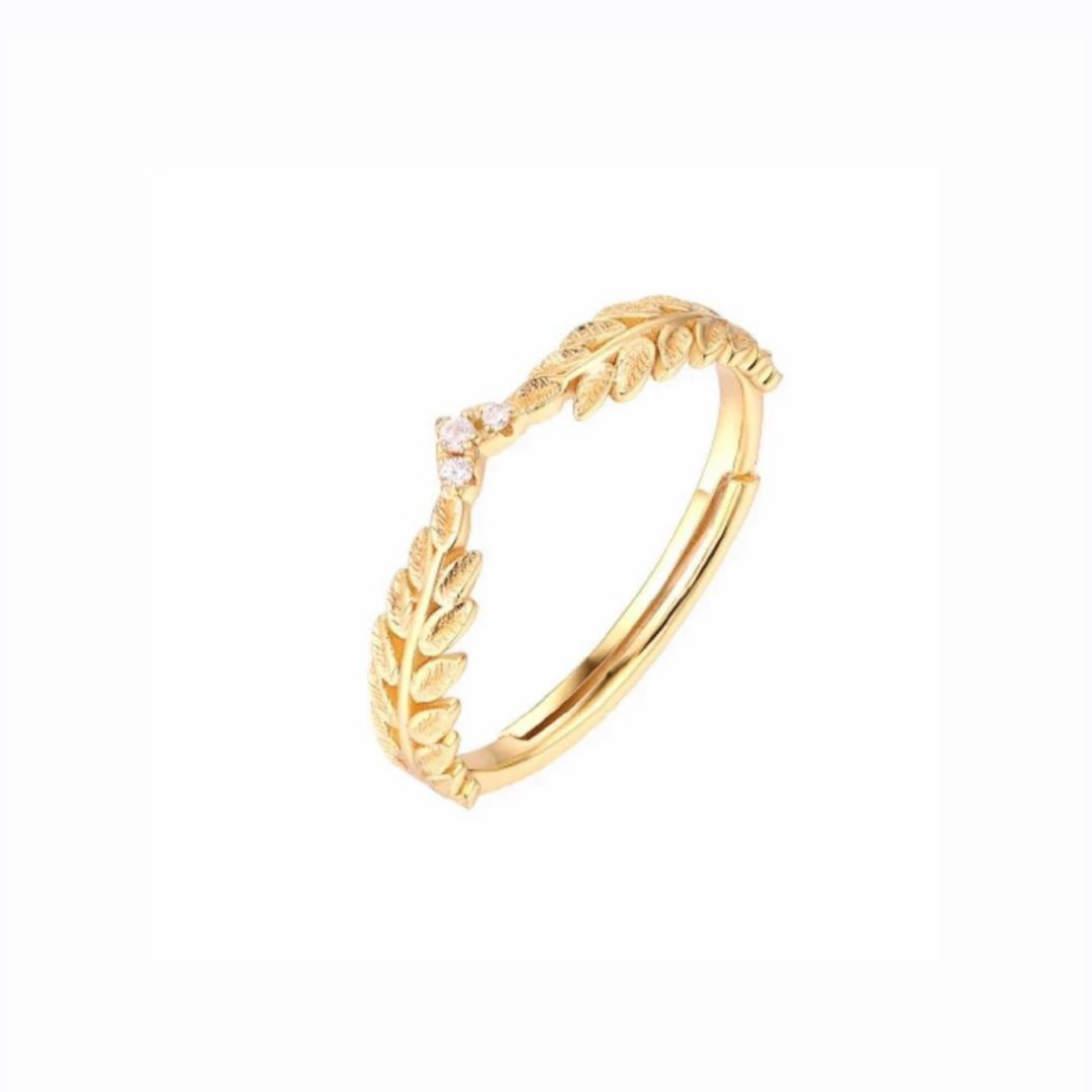 Gold Leaf Ring, 14ct Gold Plate