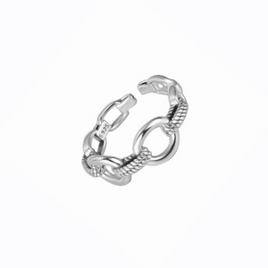 Open Chain Link Ring, Sterling Silver