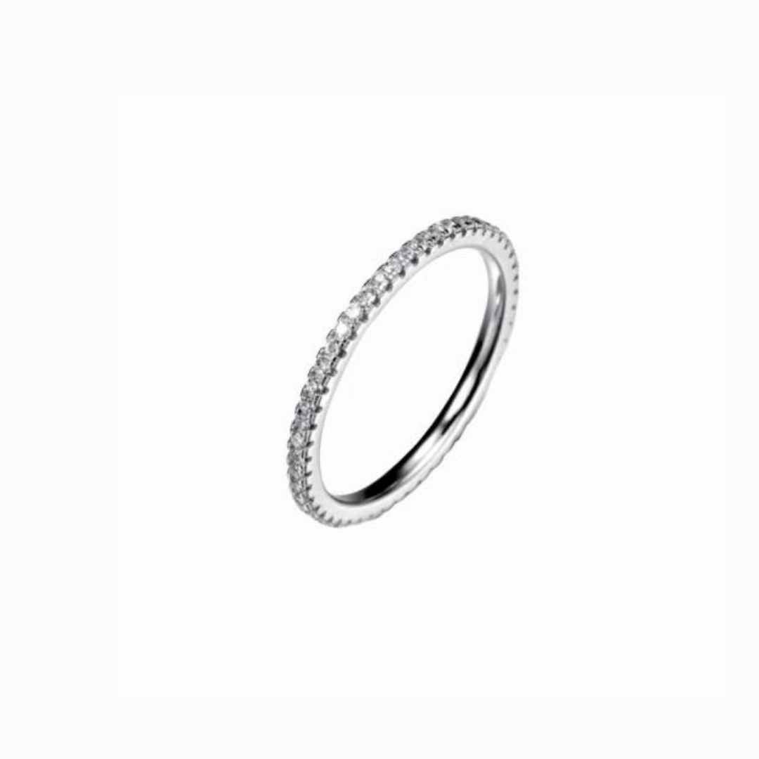 Pavé Band Ring, Sterling Silver