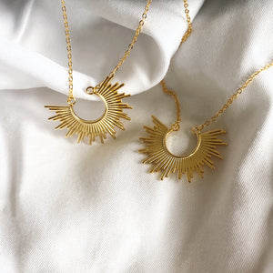 Half Sun Necklace, 14ct Gold Plate