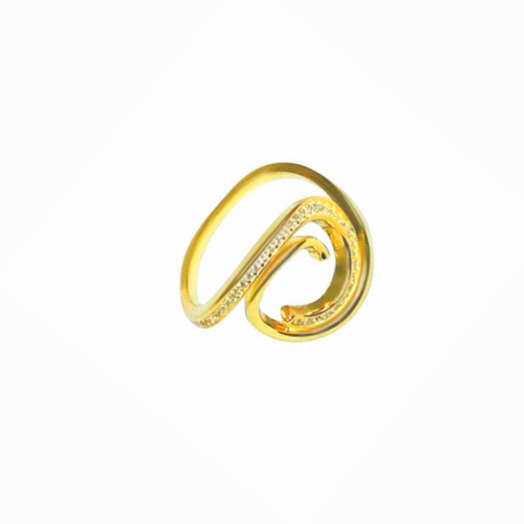 Circle Pavé Ring, 14ct Gold Plate