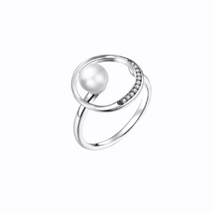 Luna Pearl Ring, Sterling Silver
