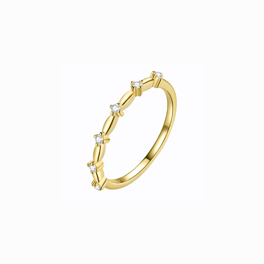 6 star Stacking Ring, 18ct Gold Plate