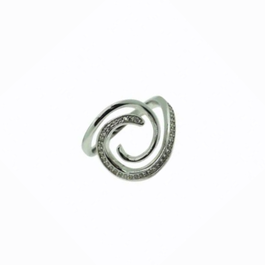 Circle Pavé Ring, Sterling Silver