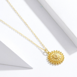 Shining Sun Pendent Necklace, 14ct Gold Plate