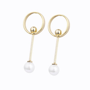 Hoop, Bar + Pearl Earrings, 14ct Gold Plate