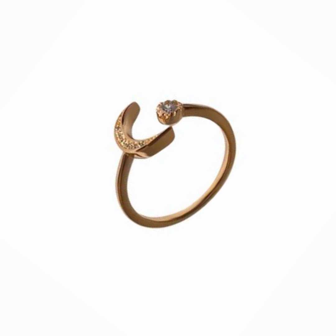 Sun + Moon Ring, Rose 14ct Gold Plate