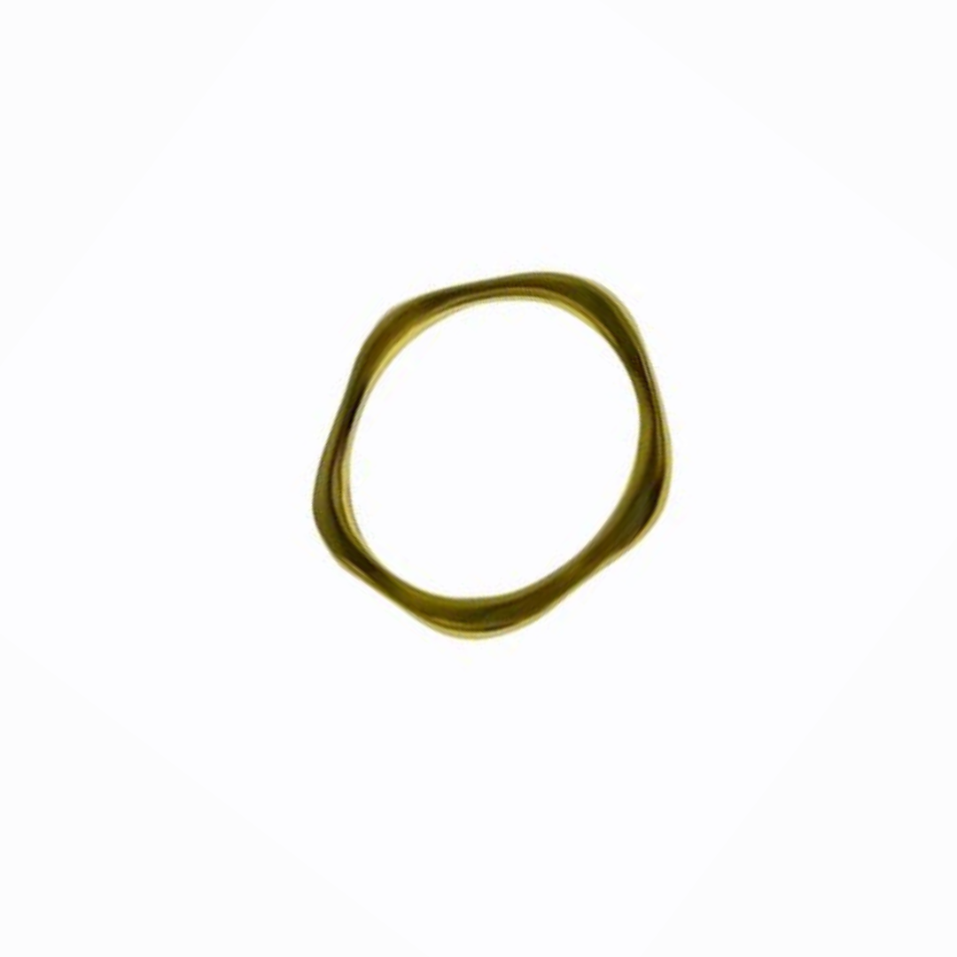 Hexagon Ring, 14ct Gold Plate