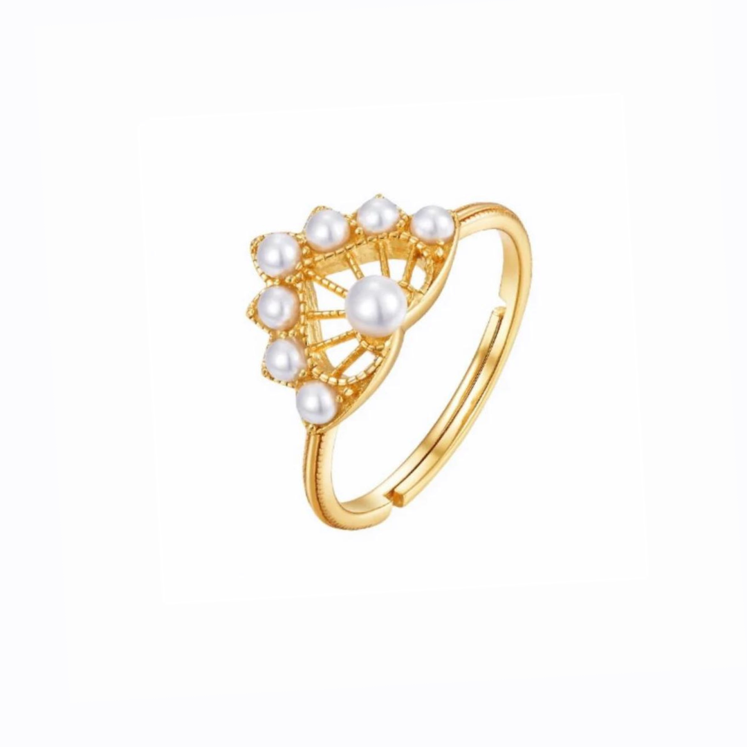 FreshWater Pearl Cluster Ring, 14ct Gold Plate