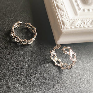 Hexagon Open Ring, Sterling Silver