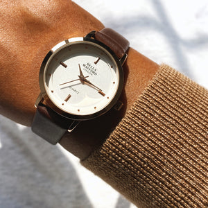 The Classic Lady. Brown Leather Strap