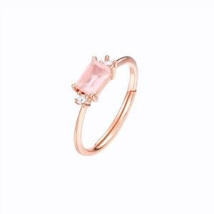 Grace And Pink Stone Ring, 14ct Gold Plate