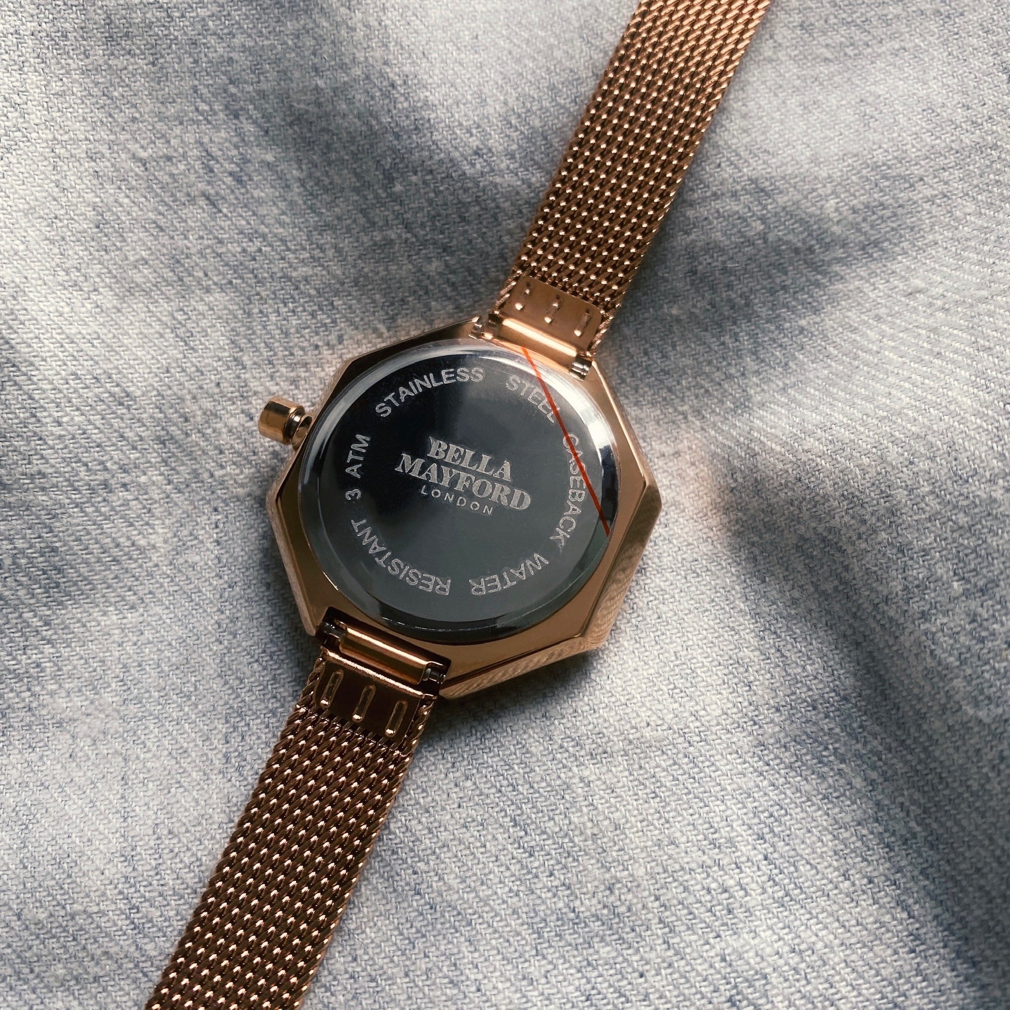 The Mayfair. Rose Gold Stainless Steel Strap And Bezel With Mother Of Pearl Dial