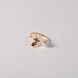 Hummingbird Pearl Ring, Gold - Bella Mayford