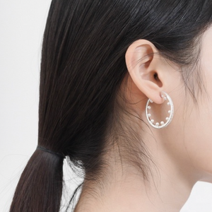 Pearl and Crystal Large Hoop Earrings