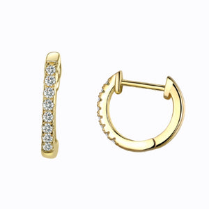 Mini Pavé Cuff Hoop Earrings, 14ct Gold Plate
