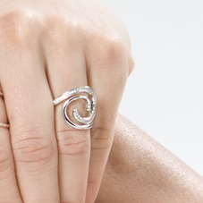 Circle Pave Ring, Silver - Bella Mayford