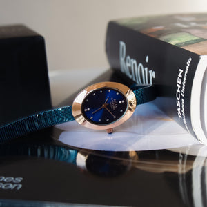 The Porter, Blue Stainless Steel Strap, Sun Ray Dial