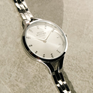 The Regent,  Silver Stainless Steel Strap, White Dial