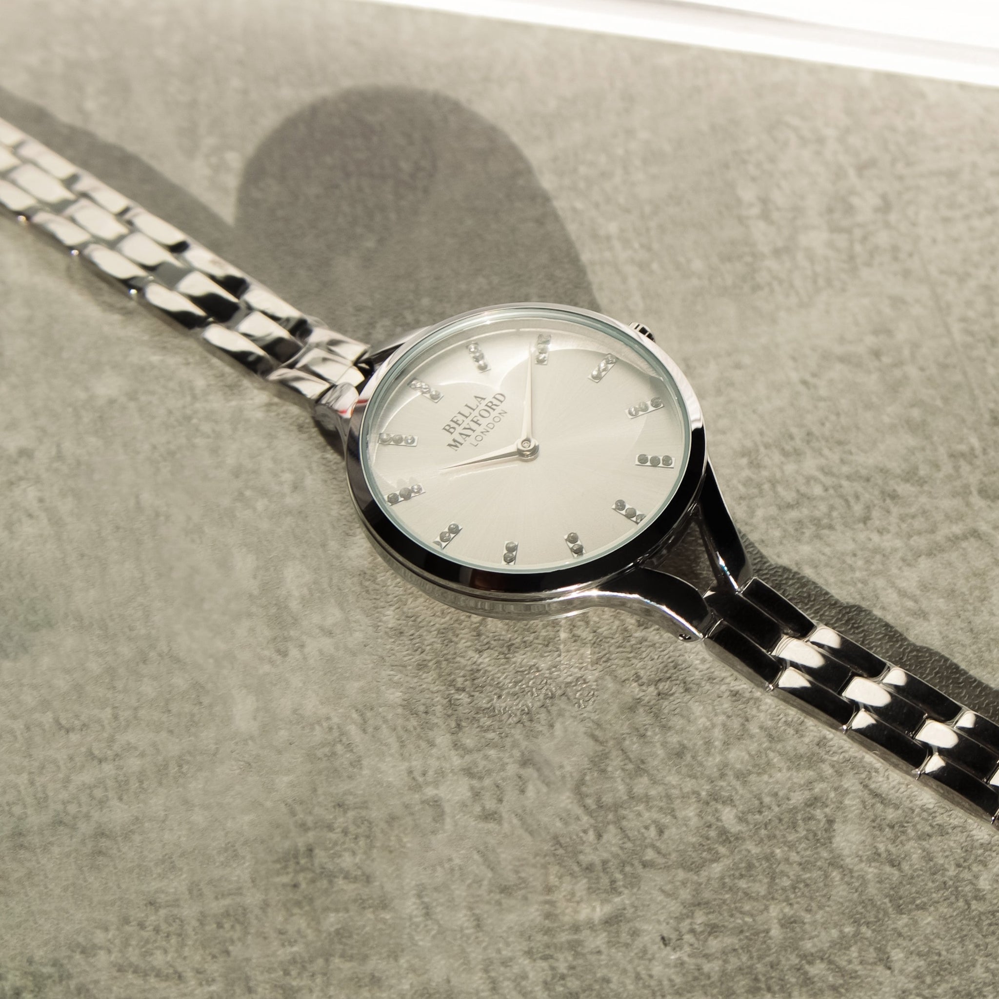 The Regent,  Silver Stainless Steel Strap, White Dial