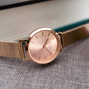 Classic Day, Rose Gold Stainless Steel Strap, Rose Gold Dial