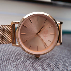 Classic Day, Rose Gold Stainless Steel Strap, Rose Gold Dial