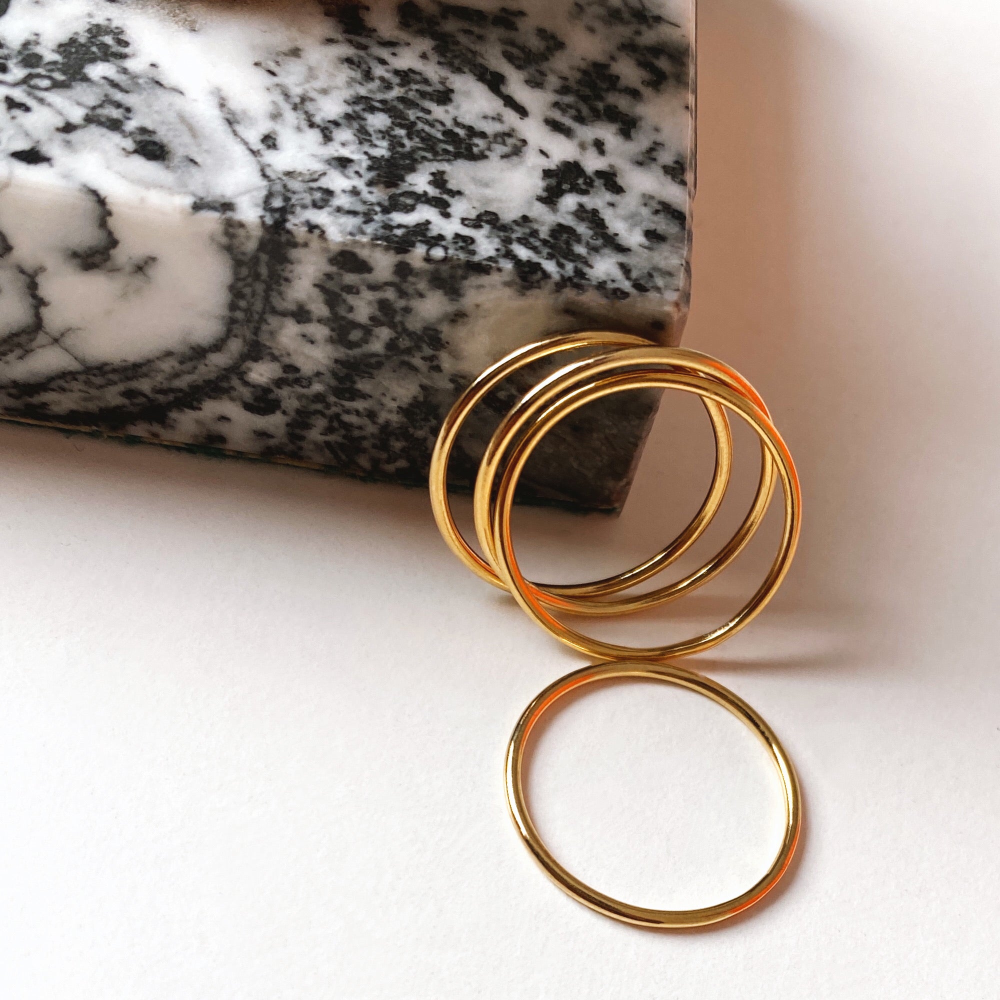 Simple Delicate Band Ring, 14ct Gold Plate