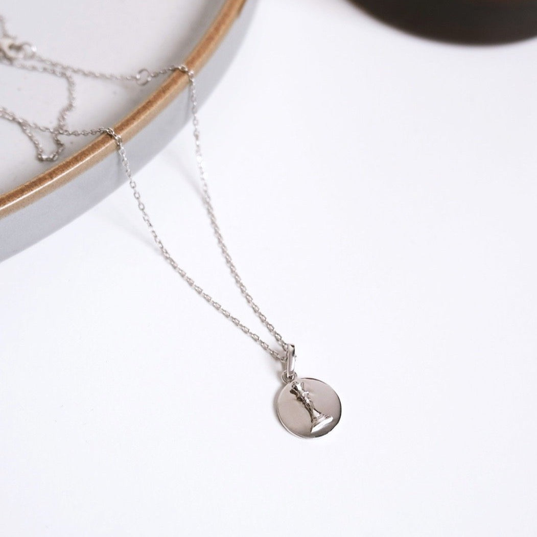 Signature Queen Coin Necklace, Sterling Silver