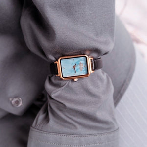 The Premier. Blue Dial And Rose Gold Bezel