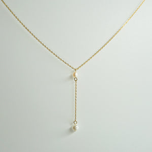 Pearl Lariat Necklace, Gold - Bella Mayford