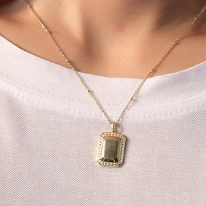 Rectangle Pendant, 14ct Gold Plate