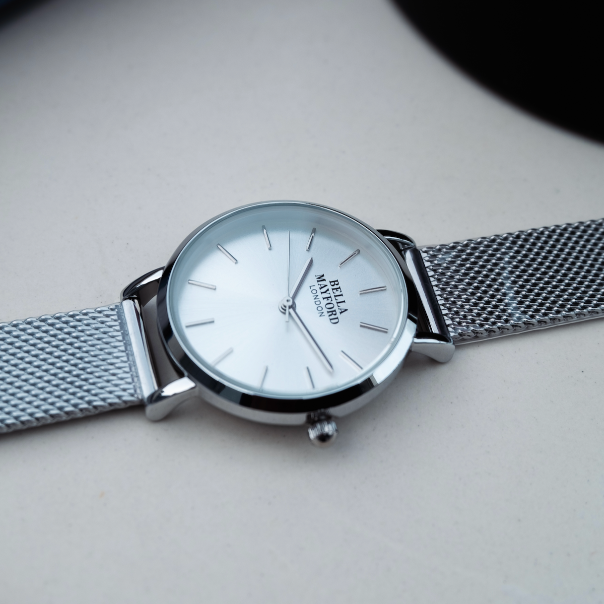 Classic Day, Silver Stainless Steel Strap, Silver Dial