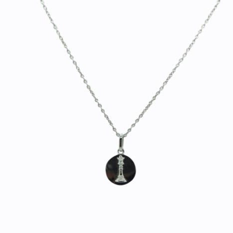 Signature Queen Coin Necklace, Sterling Silver