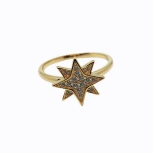 Starburst Pavé Ring, Rose Gold