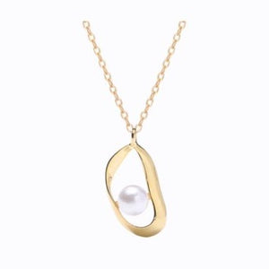 Floating Pearl Necklace, 14ct Gold Plate