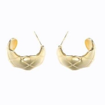 Wave Stud Earrings, 14ct Gold Plate