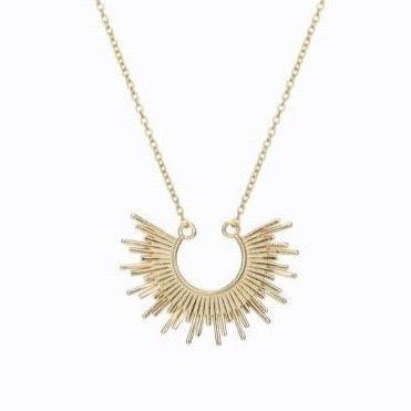 Half Sun Necklace, 14ct Gold Plate