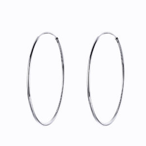 Classic Thin Hoop Earrings, Sterling Silver