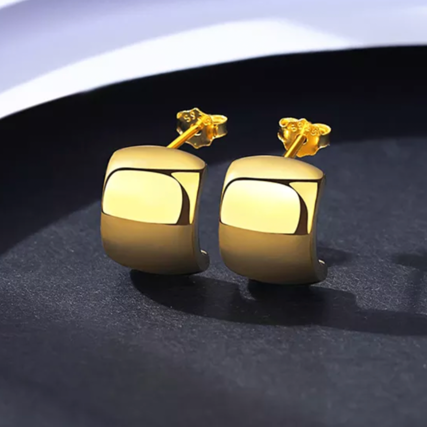 Bold Huggie Earrings, 14ct Gold Plated