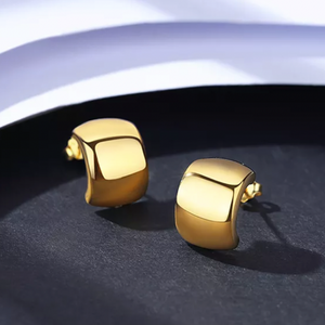 Bold Huggie Earrings, 14ct Gold Plated