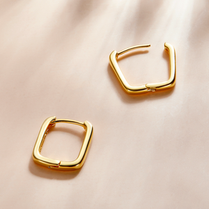 Huggie Hoop Earrings, 18ct Gold Plate