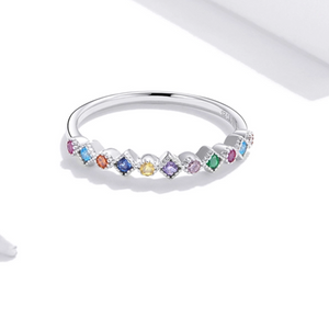 Rainbow Stacking Ring, Sterling Silver