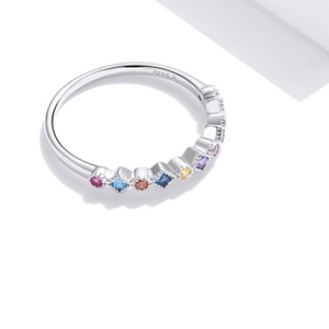 Rainbow Stacking Ring, Sterling Silver
