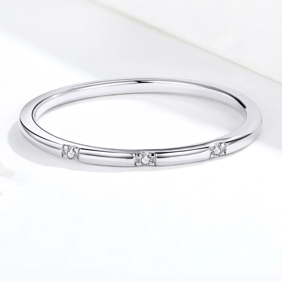 Simple 3 Stone Band, Sterling Sliver