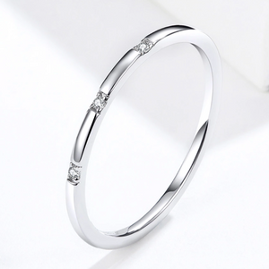 Simple 3 Stone Band, Sterling Sliver