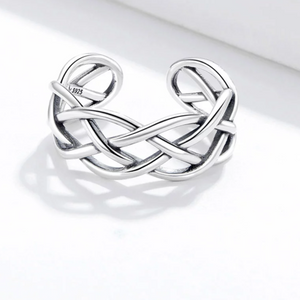 Woven Open Ring, Sterling Silver